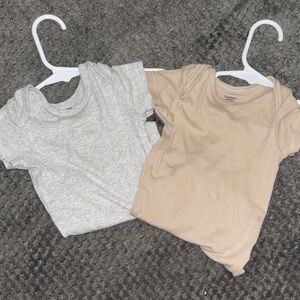 Gerber Gray and Tan Bodysuits